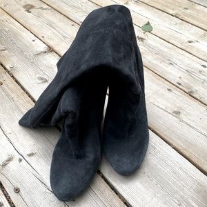 Black suede boots